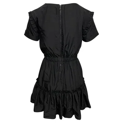 Pre-owned Alice And Olivia Alice + Olivia Garner Ruffled Mini Dress In Black Modal