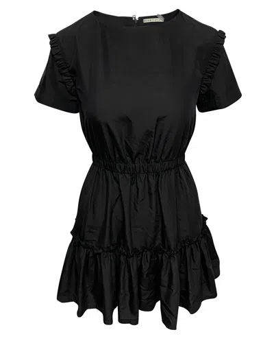 Alice And Olivia Alice + Olivia Garner Ruffled Mini Dress In Black Modal