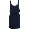 Alice And Olivia Alice + Olivia Gathered Waist Sleeveless Mini Dress In Blue Silk In Blue