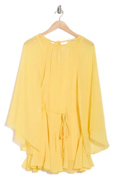 Alice And Olivia Alice + Olivia Gitana Flutter Sleeve Minidress In Lemon Meringue