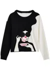 Alice And Olivia Gleeson Stace Face Pullover In Black