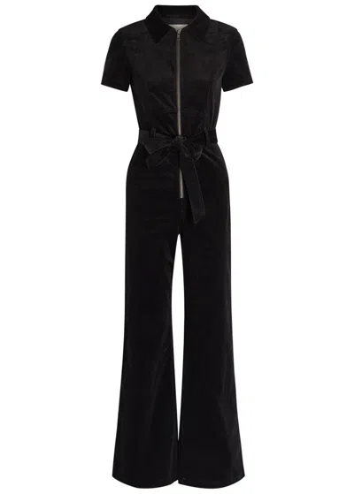 Alice And Olivia Alice + Olivia Gorgeous Corduroy Wide-leg Jumpsuit In Black