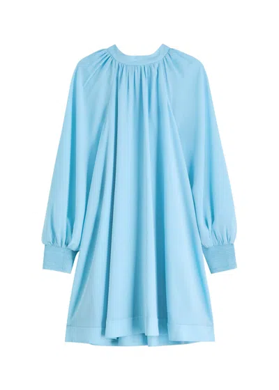 Alice And Olivia Alice + Olivia Gracen Trapeze Chiffon Mini Dress In Blue