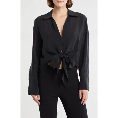 Alice And Olivia Alice + Olivia Hannon Tie Front Shirt