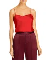 Alice And Olivia Harmon Draped Satin Tank Top