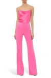 Shop Alice And Olivia Alice + Olivia Harmon Mixed Media Bodysuit In Wild Pink