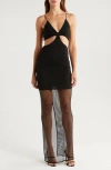 Alice And Olivia Alice + Olivia Havana Cutout Mesh Dress In Black