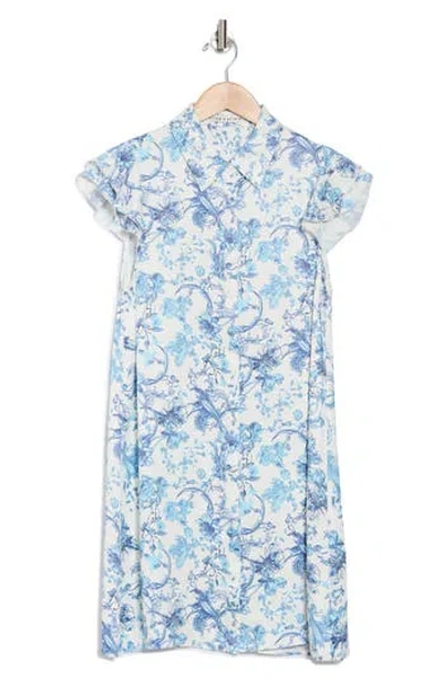 Alice And Olivia Alice + Olivia Hem Ruffle Sleeve Shirtdress