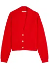 Alice And Olivia Holden Foldback Cardigan In Red