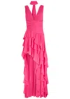 Alice And Olivia Holly Ruffle Maxi Dress With Scarf
