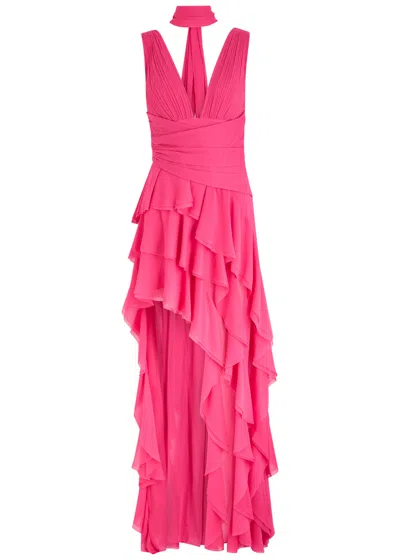 ALICE AND OLIVIA ALICE + OLIVIA HOLLY ASYMMETRIC CHIFFON MAXI DRESS