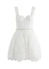 Alice And Olivia Hope Mini Dress In Off White