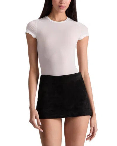 Alice And Olivia Hottie Short Sleeve Bodysuit In White