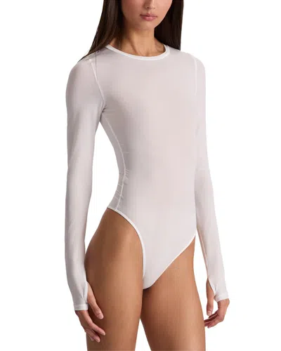 Alice And Olivia Rhys Stretch-jersey Bodysuit In White