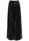 Alice And Olivia Alice + Olivia Ivey Sequin-embellished Crepe Maxi Skirt In Black