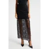 Alice And Olivia Iyanna Lace Midi Skirt In Black