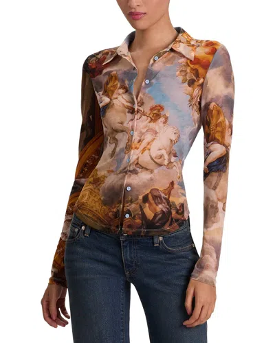 Alice And Olivia Alice + Olivia Jade Button-down Top In Multi