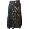 Alice And Olivia Alice + Olivia Janessa Rainbow Leopard Print Midi Skirt In Multicolor Viscose In Multi
