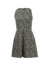 Alice And Olivia Alice + Olivia Janette Tweed Dress In Black Cotton In Black