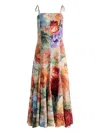 Alice And Olivia Jeanette Midikleid Mit Blumen-print In Multi