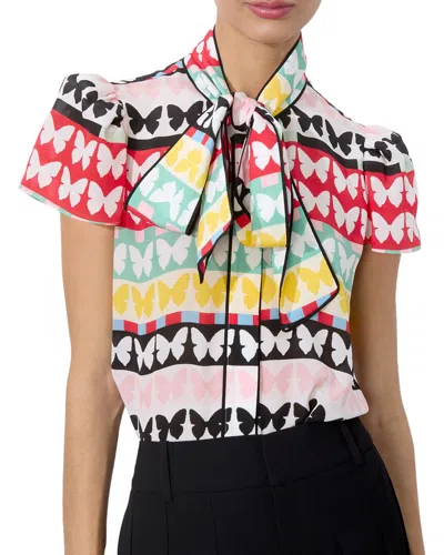 Alice And Olivia Jeannie Button Down In Multicoloured 1