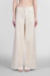 Alice And Olivia Embellished Trish Wide-leg Jeans In Beige