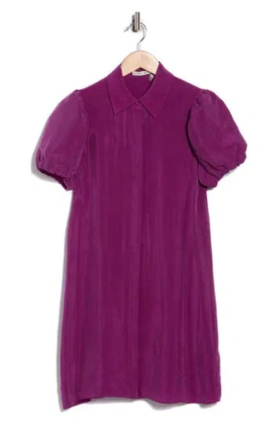 Alice And Olivia Alice + Olivia Jem Puff Sleeve Shirtdress In Purple
