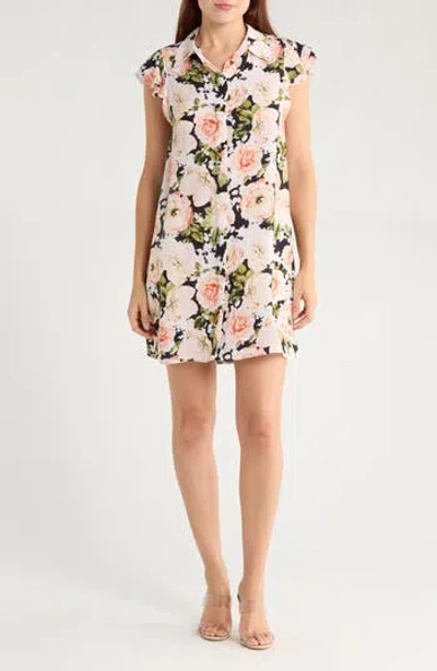 Alice And Olivia Alice + Olivia Jem Ruffle Cap Sleeve Shirtdress In Neutral