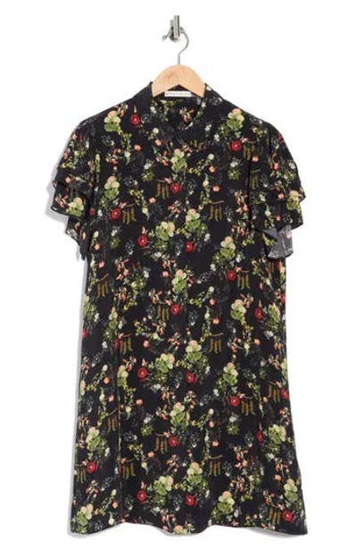 Alice And Olivia Alice + Olivia Jem Short Sleeve Shirtdress In Black