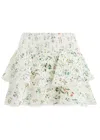 Alice And Olivia Joey Floral-print Broderie Anglaise Cotton Mini Skirt In Multicoloured