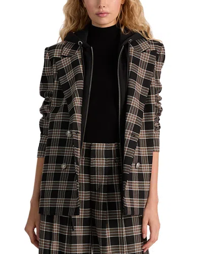 Alice And Olivia Alice + Olivia Jordan Removable Hoodie Blazer In Black
