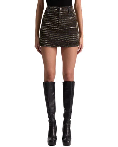 Alice And Olivia Alice + Olivia Joss High-rise Mini Denim Skirt In Black