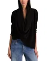 Alice And Olivia Alice + Olivia Jules Drape Cashmere Pullover In Black