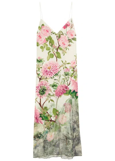 ALICE AND OLIVIA ALICE + OLIVIA JULIETTE FLORAL-PRINTED SATIN MIDI DRESS