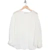 Alice And Olivia Alice + Olivia Julius Long Sleeve Cotton & Silk Top In Off White