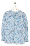 Alice And Olivia Julius Floral-print Silk-blend Crepe De Chine Blouse In Blue