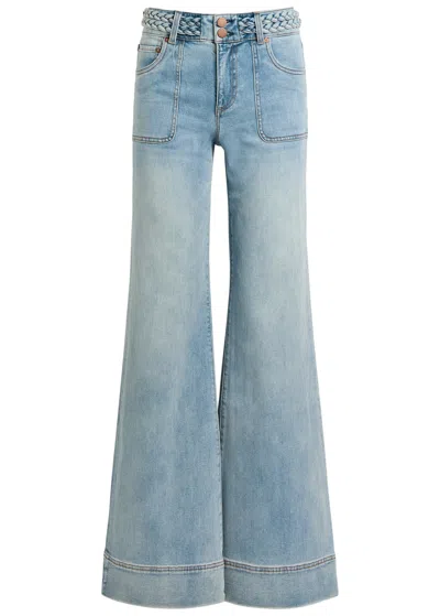 Alice And Olivia Alice + Olivia Juno Braided Wide-leg Jeans