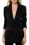 Alice And Olivia Alice + Olivia Breann Sequin-embellished Blazer In Black