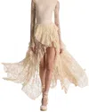 Alice And Olivia Alice + Olivia Karys Asymmetrical Skirt In Neutral
