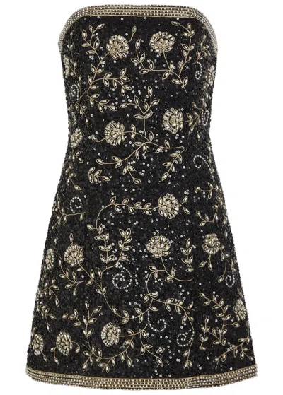 Alice And Olivia Katia Embellished Strapless Mini Dress In Multi