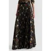 Alice And Olivia Katz Pleated Maxi Skirt In Green