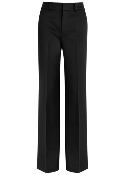 Alice And Olivia Alice + Olivia Keaton Straight-leg Satin Trousers In Black