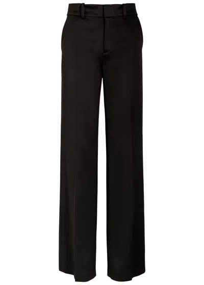 Alice And Olivia Alice + Olivia Keaton Straight-leg Satin Trousers In Black