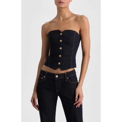 Alice And Olivia Alice + Olivia Kelcey Denim Corset Top In Blue