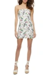 Alice And Olivia Kelly Square Bust Mini Dress In Blush Kiss Vanilla