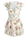 Alice And Olivia Kessie Ruffle Sleeve Romper