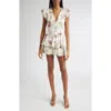 Alice And Olivia Kessie Ruffle Sleeve Romper In Pink