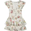 Alice And Olivia Kessie Ruffle Sleeve Romper In Sweet Nothings