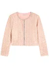 Alice And Olivia Kidman Embellished Boxy Jacket In Pearl
