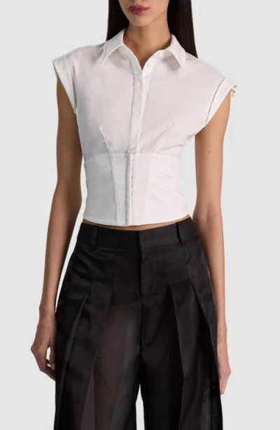 Alice And Olivia Alice + Olivia Kim Paneled Corset Top In White